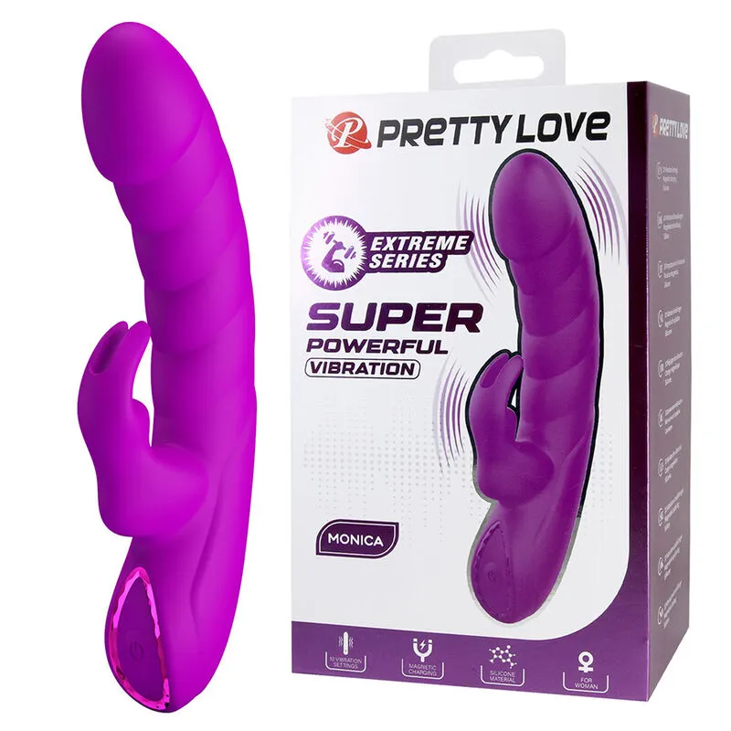 Pretty Love · Pretty love - monica vibrateur rechargeable à double stimulation point g et clitorial violet — photographie du produit