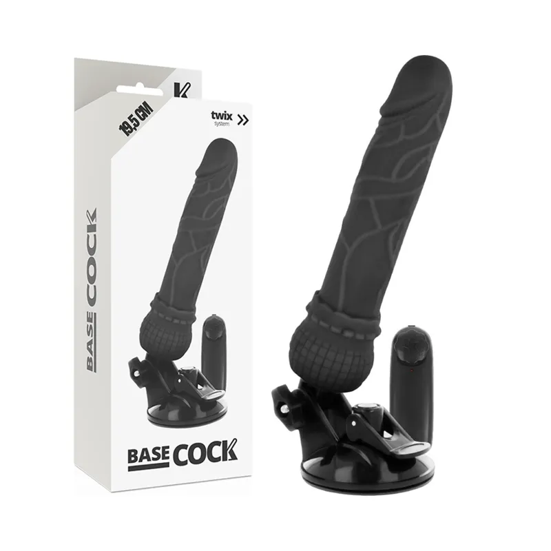Basecock · Vibrateur réaliste télécommande noir 19.5 cm -o- 4 cm — photographie du produit