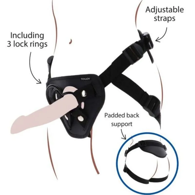 Get Real · Harnais strap-on deluxe noir — photographie du produit