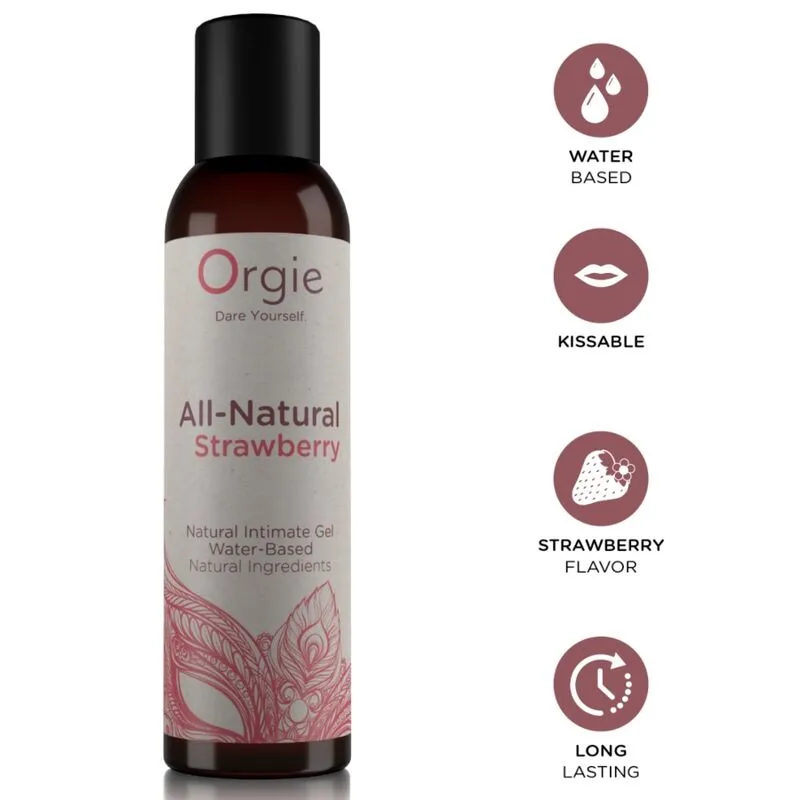 Orgie · Gel intime à base de eau kissable entièrement naturel à la fraise 150 ml — photographie du produit