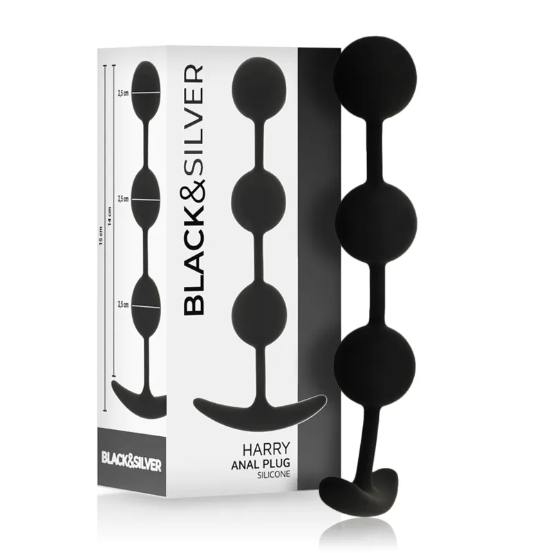 Black&silver · Harry, chapelet anal 3 sphères en silicone 14 cm — photographie du produit