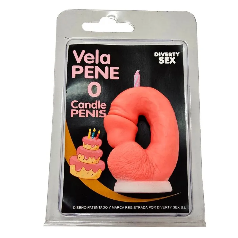 Diverty Sex · Diablo picante - bougie pénis en forme de chiffre 0 rose — photographie du produit