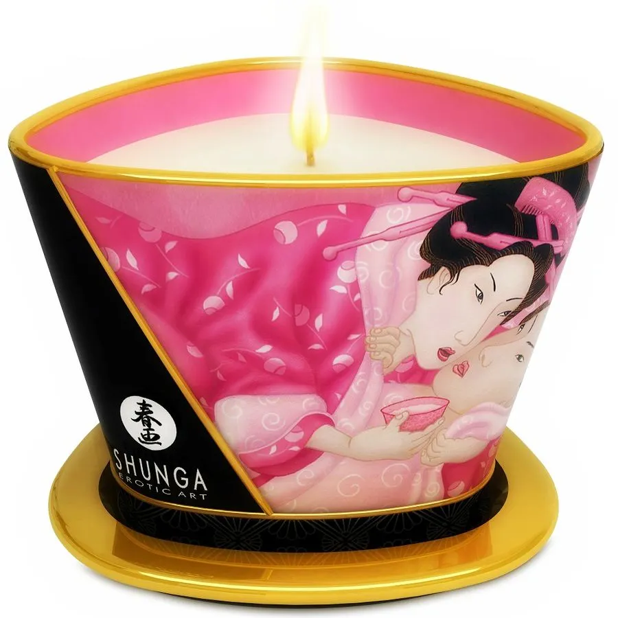 Shunga · Caresse à la chandelle, bougie de massage roses 170 ml — photographie du produit