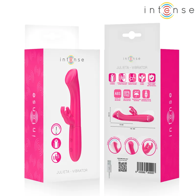 Intense · Julieta vibrateur rabbit 18,6 cm 10 vibrations rose — photographie du produit