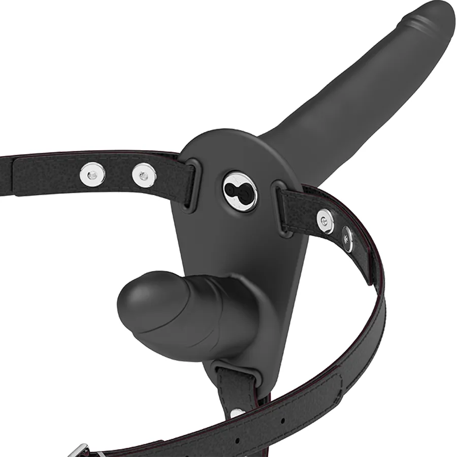 Fetish Submissive · Gode-ceinture double vibrant noir — photographie du produit