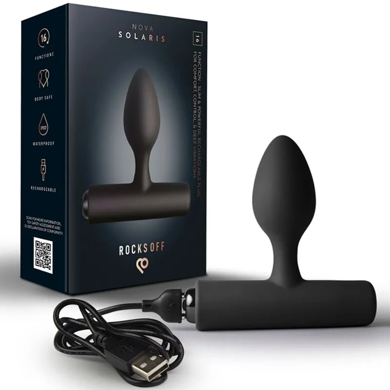 Rocks-Off · Mini baguette rechargeable 16 fonctions rose pivoine — photographie du produit