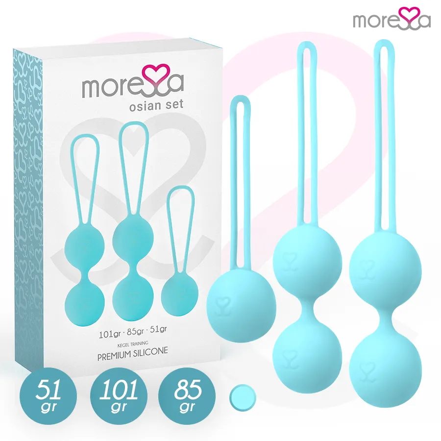 Moressa · Osian, set de boules en silicone turquoise — photographie du produit