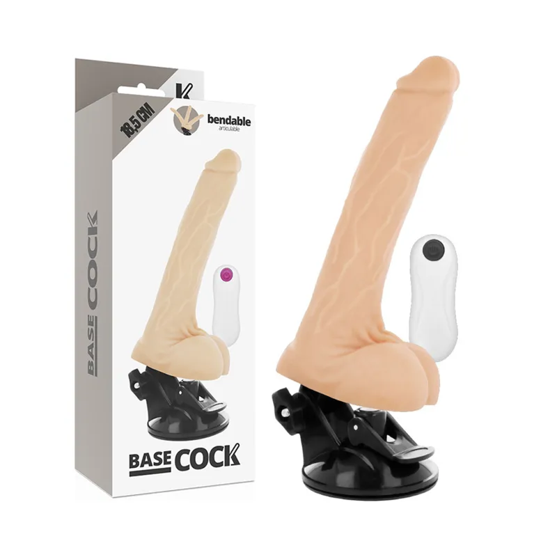 Basecock · Vibrateur articulable télécommande naturel 18.5 cm -o- 4 cm — photographie du produit