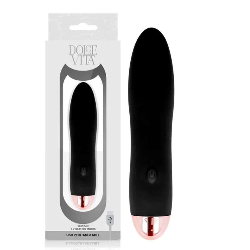 Dolce Vita · Vibrateur rechargeable quatre noir 7 vitesses — photographie du produit